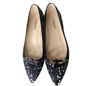 L.K. Bennett London Calf hair Black & White Ballet‎ Flats Womens Sz 38.5 /US 8